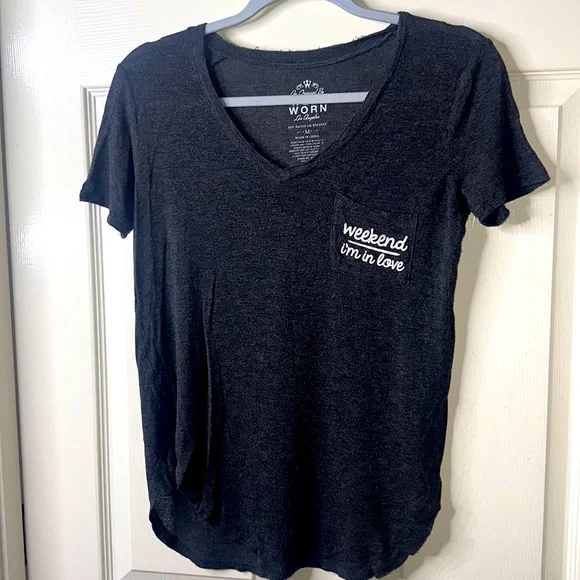 Distressed Black Tee - Picture 1 of 2